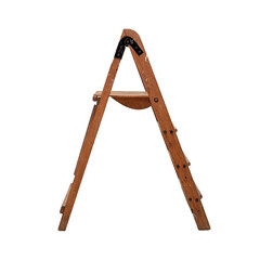 Old wooden ladder on white background