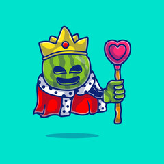 cute love king watermelon illustration