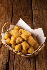 Basket with Brazilian snacks. Party food.
