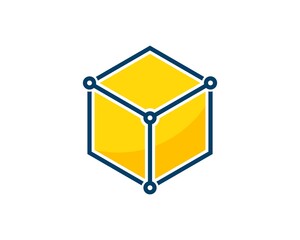 Yellow box with circuit technology inside