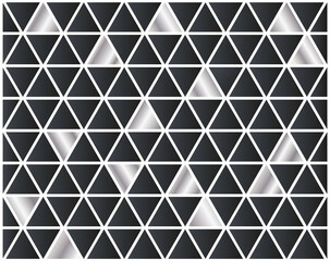 Geometric pattern. Vector metal triangles among black triangles on a white background. Cover for a banner, website, printing materials.
