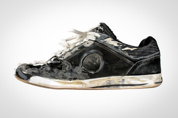 Used shredded skate shoe skateboarding close up