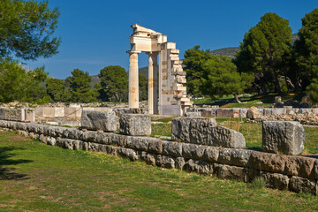 Antikes Epidaurus, Hestiatorion , Peloponnes, Argolida, Griechenland