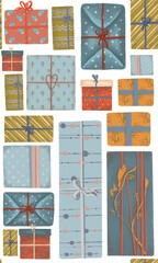 Wrapping paper for gifts for New Year holidays