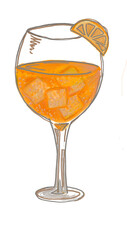 glass with orange aperol