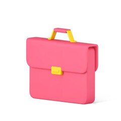 Modern business briefcase or schoolbag for carrying documents 3d isometric icon vector illustration