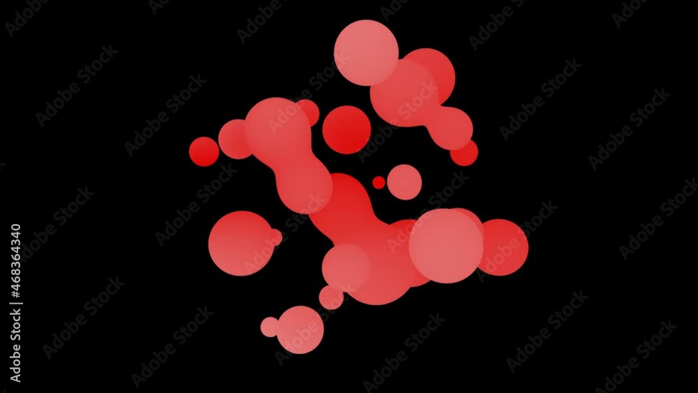 Wall mural 3d animation of abstract smooth liquid shape.4k seamless loop 3d animation. smooth animation of bubb
