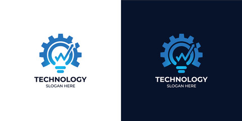 modern style technology and data logo set