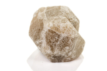 macro mineral stone  Garnet, on a white background