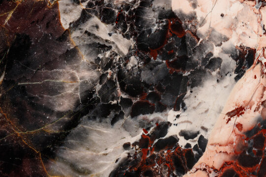 macro stone mineral jasper on black background