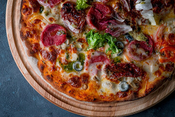 pizza with salami