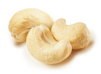 Cashew nuts isolated on white background