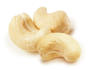 Cashew nuts isolated on white background