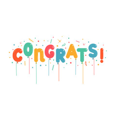 Multicolored lettering with the word congrats. - 468365787