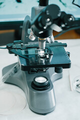 Electron microscope in the laboratory for studying mold on hemp