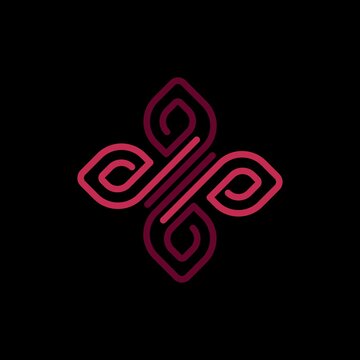 Flower with initial P D B logo design inspiration