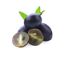 Grapes. Red grape. Grape branch isolated on white. With clipping path. Full depth of field.