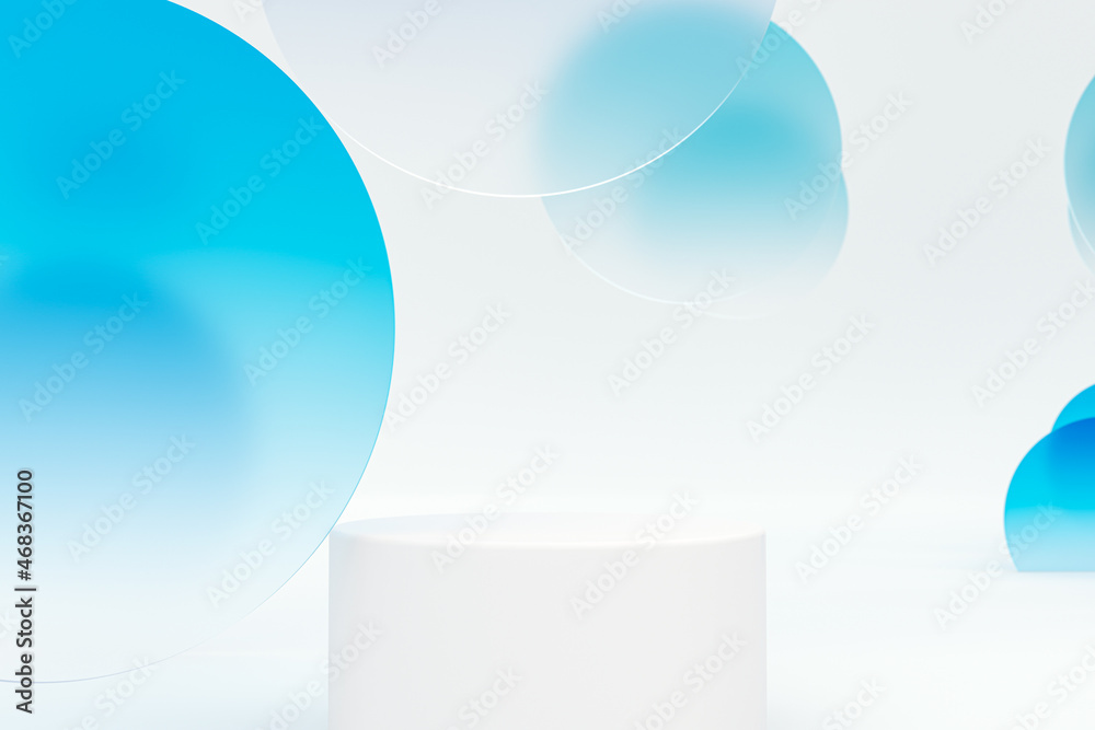 Aufkleber beauty fashion bokeh background with a podium for product display. 3d rendering.