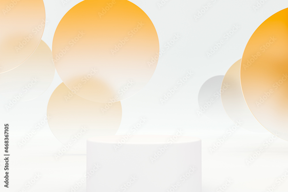 Aufkleber beauty fashion bokeh background with a podium for product display. 3d rendering.