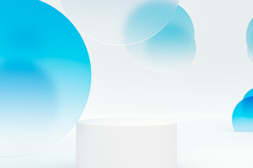 Beauty fashion bokeh background with a podium for product display. 3d rendering.