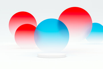 Beauty fashion bokeh background with a podium for product display. 3d rendering.