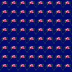 Fototapeta premium 花柄背景 ピンク×ネイビー