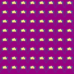 花柄背景　イエロー×パープル