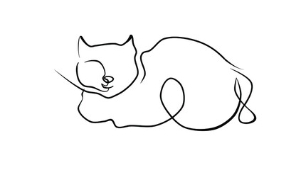 Continuous line.
The simplified cat.