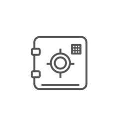 Safe icon isolated on white background. Trendy safe icon in flat style. Template for app, ui and logo, vector illustration, eps 10