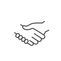 Handshake icon vector isolated on white background. Trendy handshake icon in flat style. Template for app, ui and logo, vector illustration, eps 10