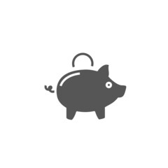 Piggy bank icon isolated on white background. Trendy piggy bank icon in flat style. Template for app, ui and logo, vector illustration, eps 10