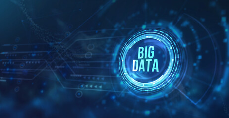 Internet, business, Technology and network concept. Big Data Internet Information. 3d illustration.