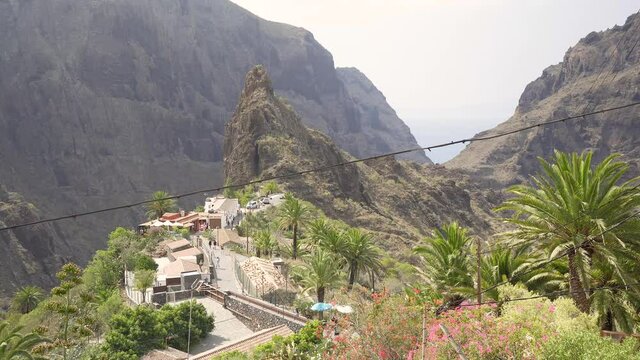 Paisaje de Masca, un hermoso y diminuto pueblo de monta&ntilde;a ubicado en un aislado y pintoresco desfiladero, a unos 650 metros sobre el nivel del mar, en la isla de Tenerife