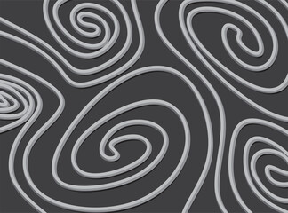 Simple black and white background with curly lines pattern