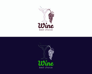 Wine glass and grapes icon Royalty Free Vector Image
