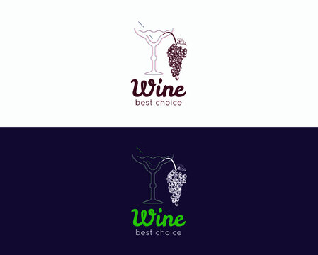 Wine glass and grapes icon Royalty Free Vector Image - Powered by Adobe