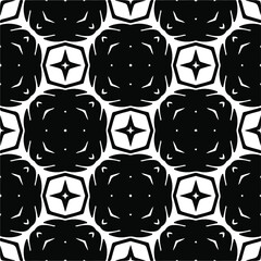 Vector geometric seamless pattern.Modern geometric background with abstract shapes.Monochromatic Repeating Patterns.Endless abstract texture.black  ornament for design.