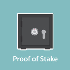POS Proof of Stake and safe icon- vector illustration
