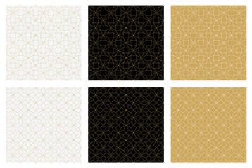 Seamless pattern. Abstract star christmas background card. Elegant golden lines.