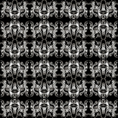 Fototapeta premium Abstract seamless black and white pattern. Vector monochrome background