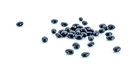 black bean on white background.