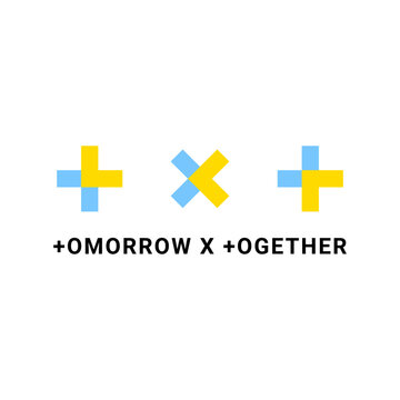 TXT logo , Tomorrow x together logo on white background. simple design for graphics, logos, websites, social media, UI, mobile apps, EPS10	