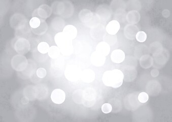 ぼやけた光が重なる銀色の背景イラスト