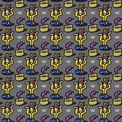 seamless pattern of cute cartoon