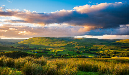 Valley and farmland near Ribblehead, Yorkshire