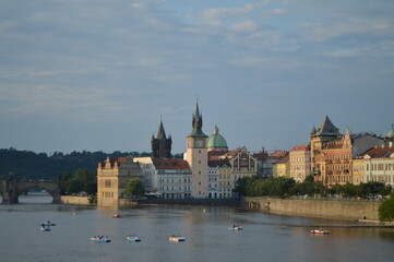 Naklejka premium charles bridge and city castle Praha