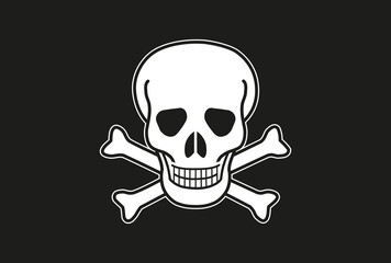Obraz premium Jolly Roger Piracy flag, vector illustration