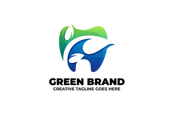 Green Dentist Gradient Business Logo