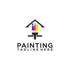 Paint logo concept isolated in white background