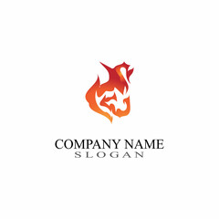 Fototapeta na wymiar Fire Flame element Logo, template creative symbol template vector